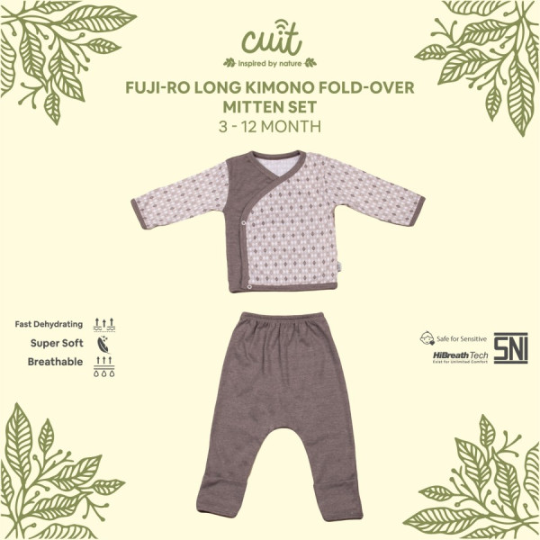 CUIT Setelan Anak Laki-laki Kimono Fujiro Set - Piyama Bayi - Choco, S (3-6 Bulan)