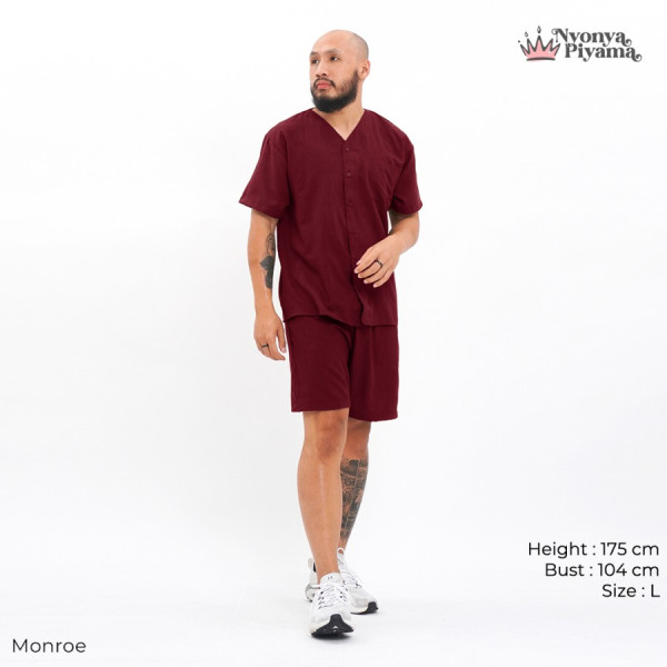 Nyonya Piyama Poly Bamboo Cozy Set Celana Pendek Polos Pria Vol 2 - Monroe,L