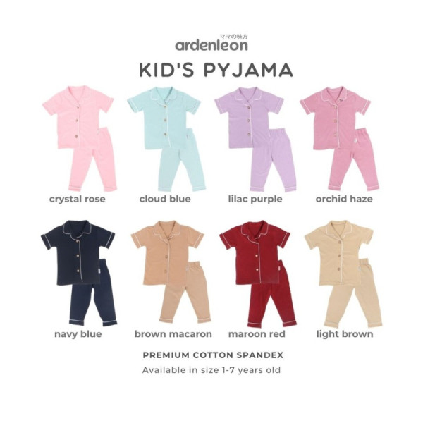 ARDENLEON Piyama Anak Unisex Kids Pyjama Polos 2.0 - Orchid Haze,M