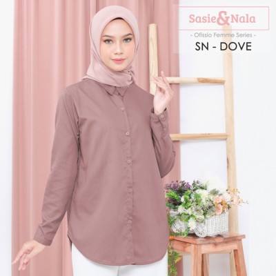 Kemeja Wanita Katun Toyobo Kualitas Bagus-Banyak Pilihan Warna-Part 2 - Dove, XXL