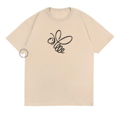 DINO CLOTHING - KAOS WANITA LEBAH / KAOS WANITA OVERSIZE / KAOS WANITA - cream, S