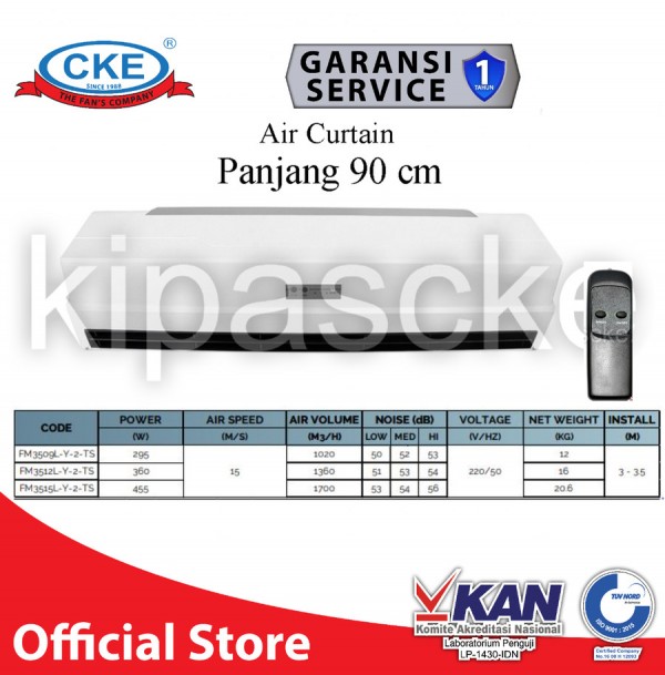 Air Curtain Tirai Udara 90cm 120cm 150 cm Dengan Remote Garansi 1 Thn