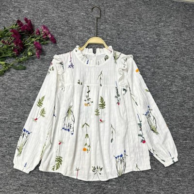 Blouse Ruffle Flowers Korean style | Baju Atasan Wanita Kekinian Fashi - Fortyhia BW