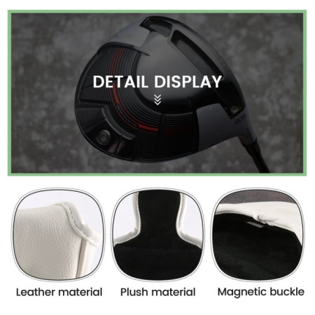 Golf Putter Cover Half Mallet Putter Headcover Magnetic Club Protector