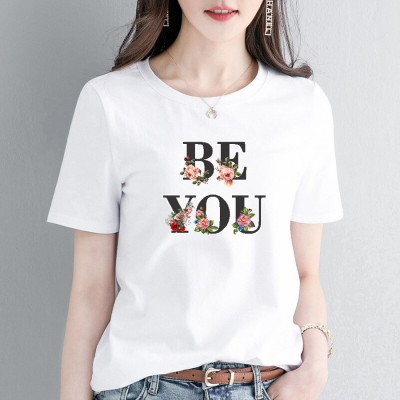 Kaos Wanita Cotton combed 30s bear b Baju wanita Lengan pendek - Putih, M