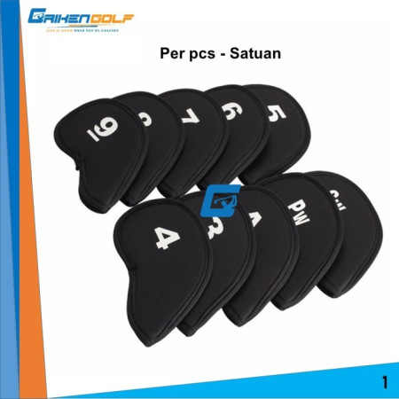 GOLF SARUNG STICK IRON CLUB NEOPRENE HEAD COVER SATUAN #ORIGINAL