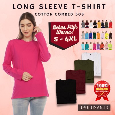 Kaos Lengan Panjang Wanita Muslimah Polos Warna Hd Premium Tebal Jumbo - TULIS DI CATATN, UKURAN ANAK 2TH