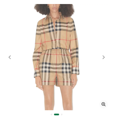 Check Cotton Slim Fit Long Sleeve Shirt Archive Beige