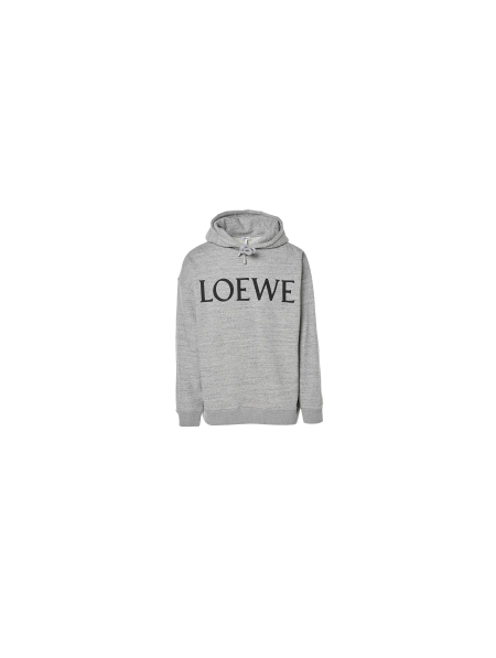 Logo Embroidered Hoodie Grey Melange