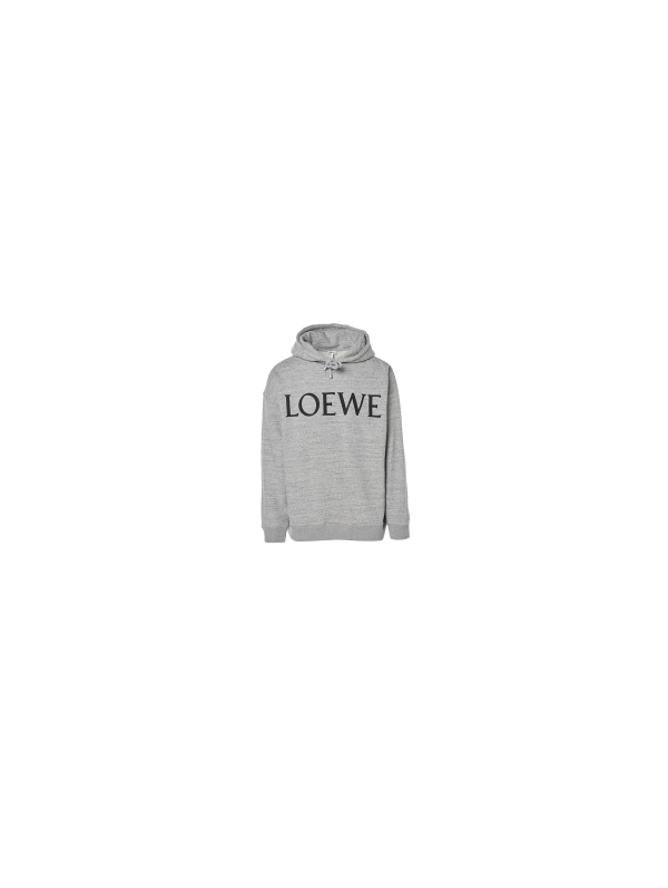 Logo Embroidered Hoodie Grey Melange