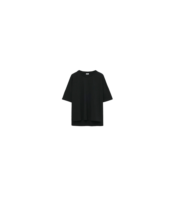 Boxy Fit Cotton T-Shirt Black