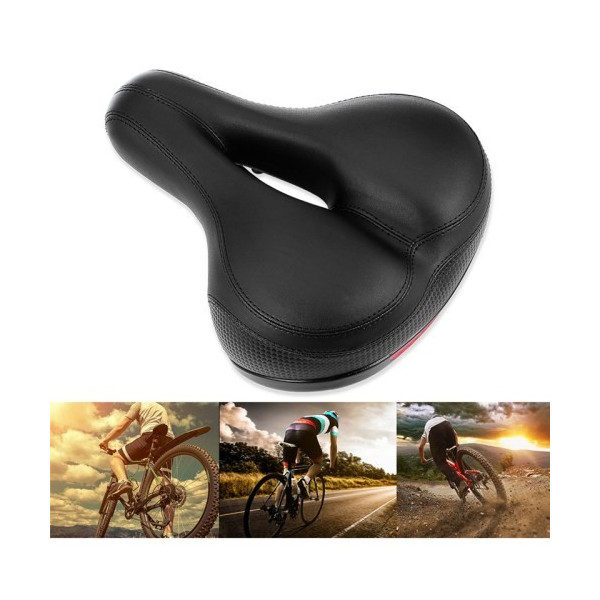 Jok Sadel Sepeda Sock Absorber wit Tail Warning Reflective Tape Big Bu