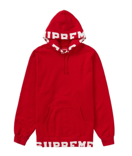 Cropped Sweatshirt White Logo Red
