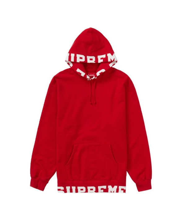 Cropped Sweatshirt White Logo Red